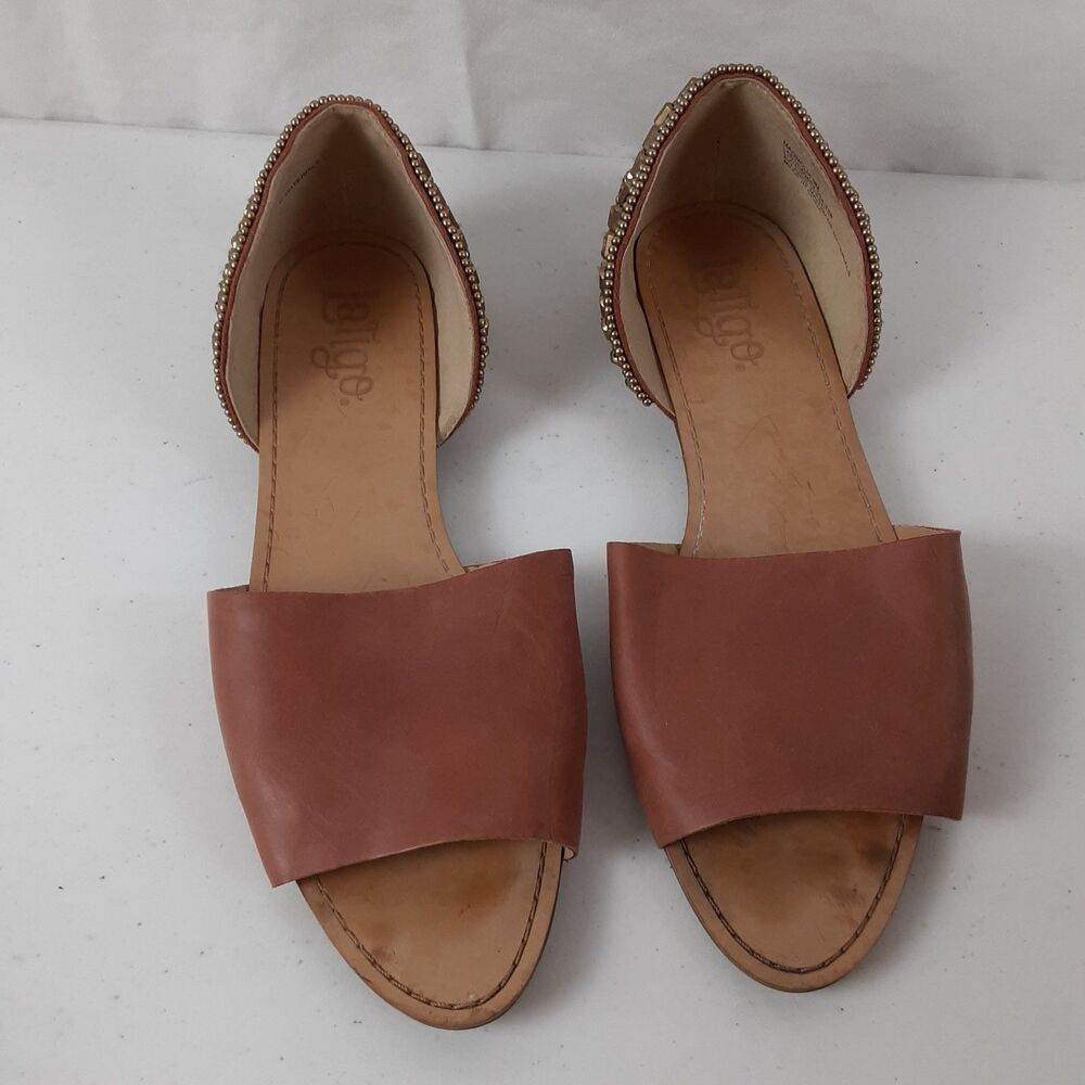 Latigo Womens Slip On Shoes Size 9 MAGNOLIA Beaded Brown Leather Anthropologie